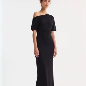 Rohe Black One-Shoulder Dress